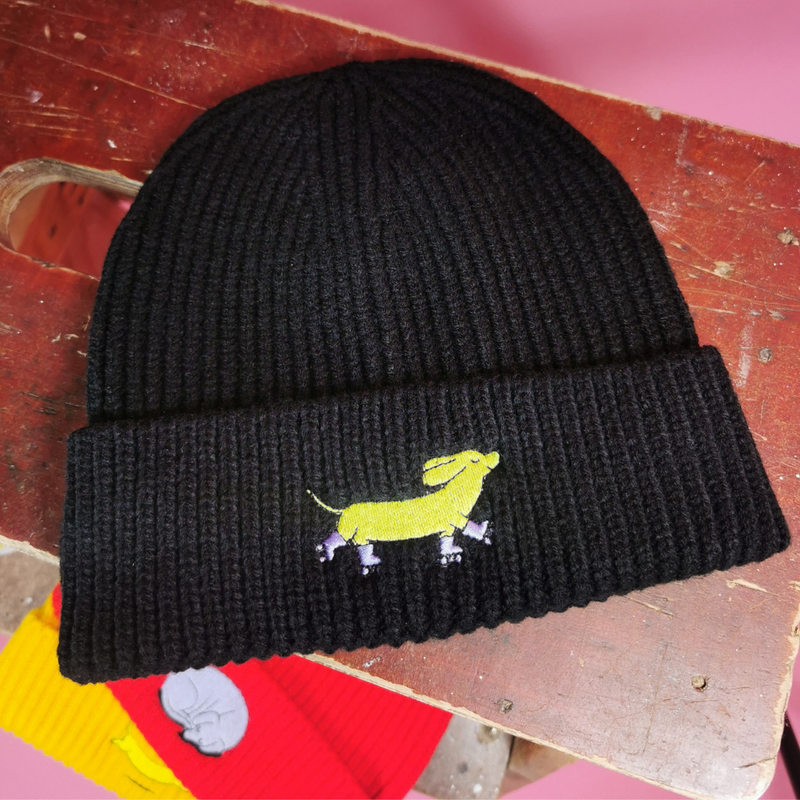 Gerippte Dackel Beanie